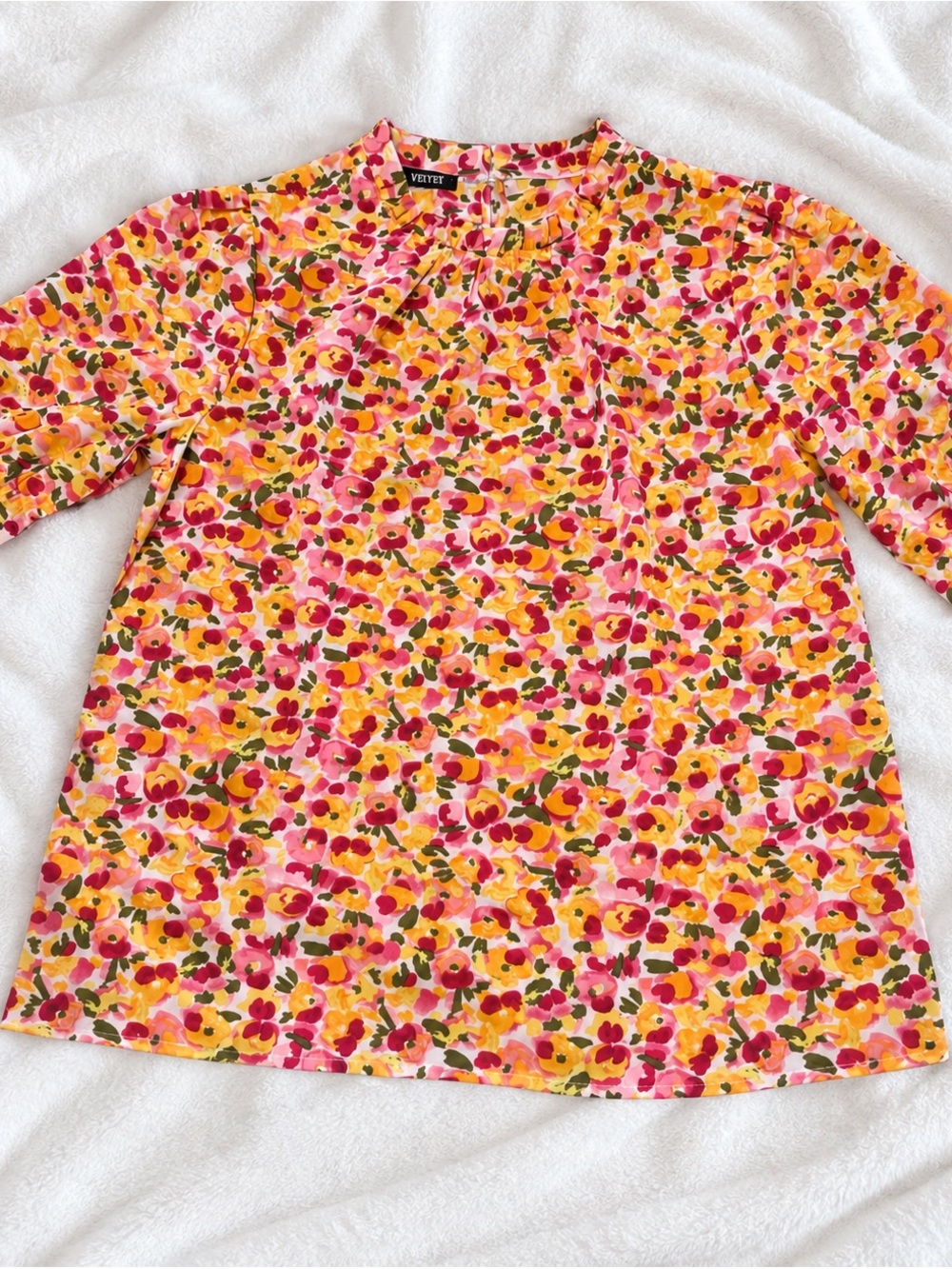 Viyet Pink Floral Short Sleeve Blouse